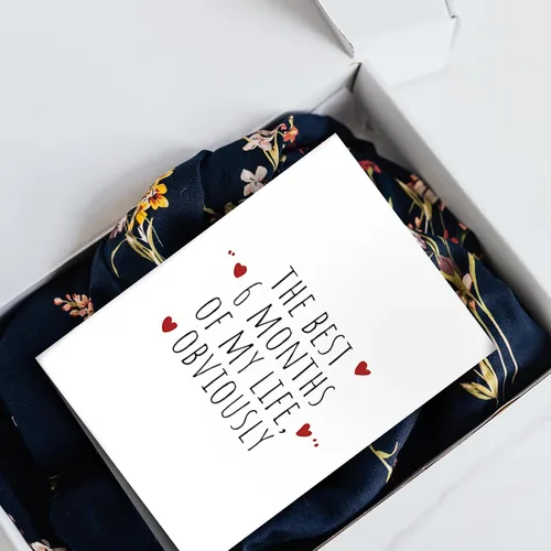 Vista 5 de SuperShunhu Tarjeta de Aniversario de 6 Meses para Él o Ella, Tarjeta de Regalo de Seis Meses para Novio o Novia, Tarjeta de Aniversario de Citas