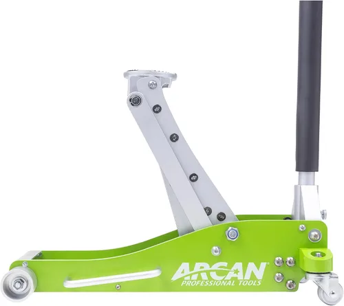 Vista 2 de ARCAN Gato de piso de aluminio de elevación rápida de 3 toneladas con pistones de bomba dual, brazo de elevación reforzado, mango de montaje