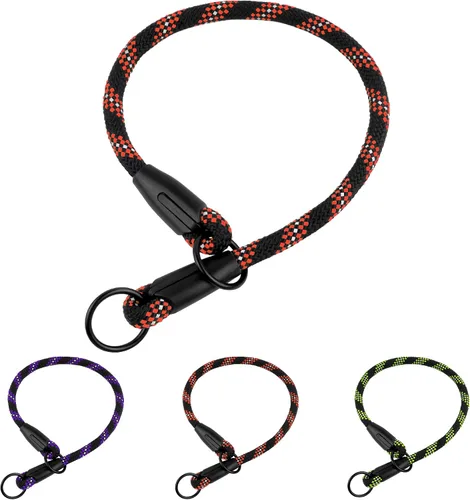 Vista 11 de BronzeDog Rope Pro - Collar de entrenamiento para perro trenzado sin tirones, collares redondos de liberación rápida para perros pequeños, medianos