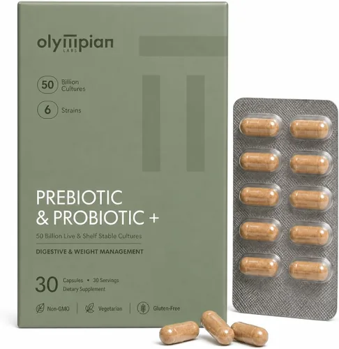 Vista 8 de Olympian Labs - Prebióticos y probióticos completos para mujeres y hombres – 25 mil millones de UFC, 6 cepas – Salud inmunológica, digestiva