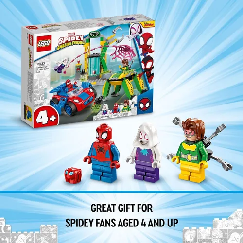 Vista 6 de LEGO Marvel Spidey y sus increíbles amigos Spider-Man en Doc Ock's Lab 10783 Kit de construcción; juego de superhéroes con Spider-Man, un vehículo