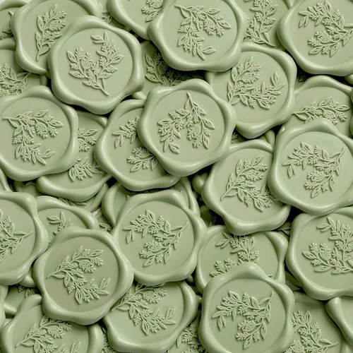 Vista 27 de UNIQOOO Calcomanías de Sello de Cera - Calcomanías de Sello de Sobre de Invitación de Boda de Eucalipto, 50 Piezas Calcomanías Autoadhesivas Hoja