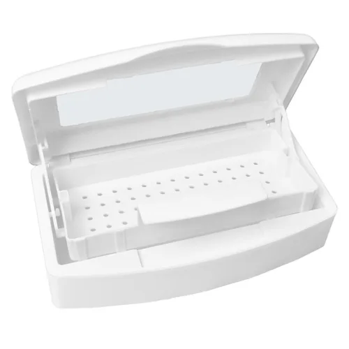 Vista 7 de Caja esterilizadora de herramientas para uñas, bandeja de esterilización de plástico para pinzas, extensiones de pestañas, salón de belleza, spa