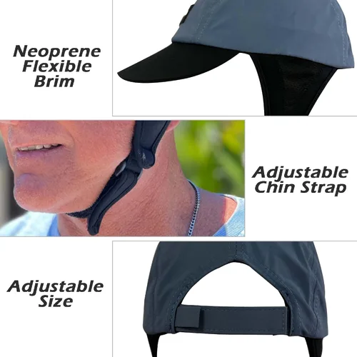 Vista 5 de Malo'o Sombrero para deportes acuáticos el primer sombrero totalmente personalizable para todos los días diseñado para sombra, buceo de pato