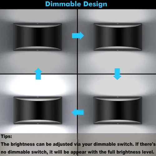 Vista 5 de Lightess Lámparas de pared modernas lámpara de pared interior regulable LED lámpara de pared arriba abajo 12W para dormitorio sala de estar