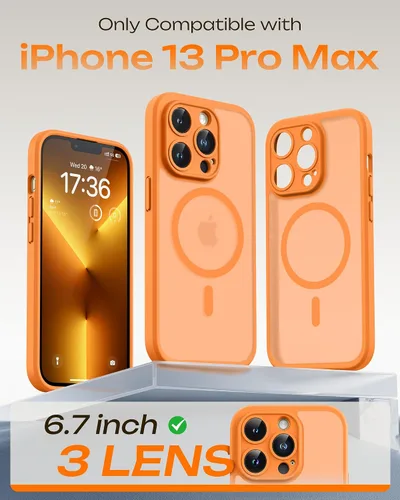 Vista 413 de TOCOL Funda magnética 3 en 1 para iPhone 15 Pro, mejorada [protección completa de cámara] con 2 protectores de pantalla, compatible con MagSafe Gris