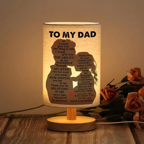 Vista 6 de WSYEAR Regalos Personalizados del Día del Padre y Cumpleaños para Papá de Esposa e Hija, Regalos Personalizados para Papá de Hijo e Hijos, Placa