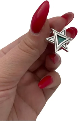 Vista 5 de Jewish Jewelry Star of David Pendant Necklace – Authentic Eilat Stone Pendant in Sterling Silver – Handmade Israel Judaica Jewelry Gift for Men &