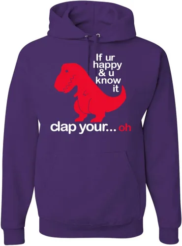 Vista 29 de Wild Bobby Sudadera con capucha unisex con estampado "If You're Happy and You Know it" de Dinausor