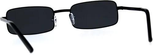 Vista 4 de Gafas de sol rectangulares estrechas vintage retro para hombre
