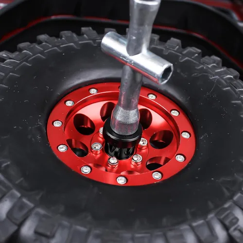 Vista 6 de Hobbypark Adaptador de tapa central de llanta de automóvil RC de aluminio para 1/10 RC Crawler Traxxas TRX4 Axial SCX10 90046 D90 Redcat Gen7 (negro)