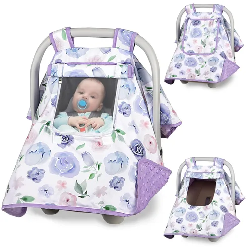 Vista 16 de Funda para asiento de automóvil para bebé, toldo para asiento de automóvil recién nacido, cubierta acogedora y cálida, funda de transporte de Oso