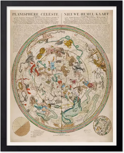 Vista 28 de Poster Master Póster celestial – Impresión del mapa de las estrellas – Regalo para astronomía, fanáticos lunares – Arte vintage para el hogar