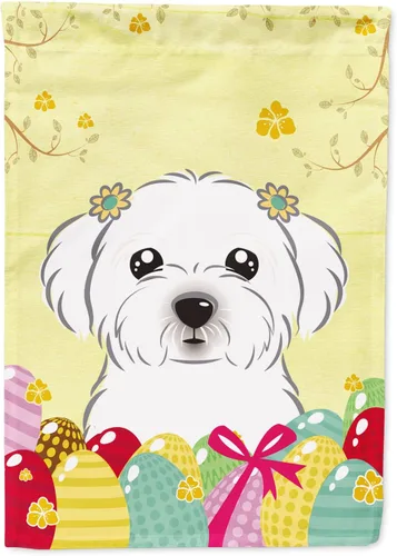 Vista 90 de Caroline's Treasures BB1920CHF - Bandera de caza de huevos de Pascua con diseño de bulldog francés, para casa, gran porche, para colgar en la pared