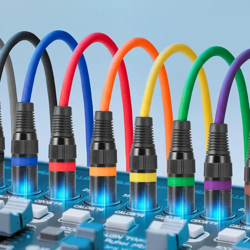 Vista 8 de VEVOR Cable XLR de 3.3 pies, paquete de 10 cables de micrófono DMX equilibrados blindados macho a hembra, cable de altavoz de micrófono XLR de 3