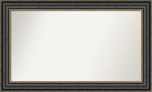 Vista 350 de Amanti Art Espejo personalizado, espejo de baño negro puente, espejo de pared o espejo de tocador de baño sobre el fregadero (26 x 26 pulgadas)