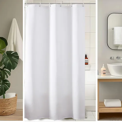 Vista 20 de OVZME Zora Cortina de Ducha de Tela para Cabina de 36 x 72 Pulgadas - Cortina de Ducha Pequeña Suave Negra para Baño para Tamaño de Cabina Estrecha