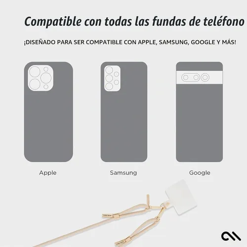Vista 8 de Case-Mate Cordón cruzado para teléfono/cadena - Correa manos libres - Cuerda beige Works with All Phones - Rope Cell Phone Charm - Neck Chain