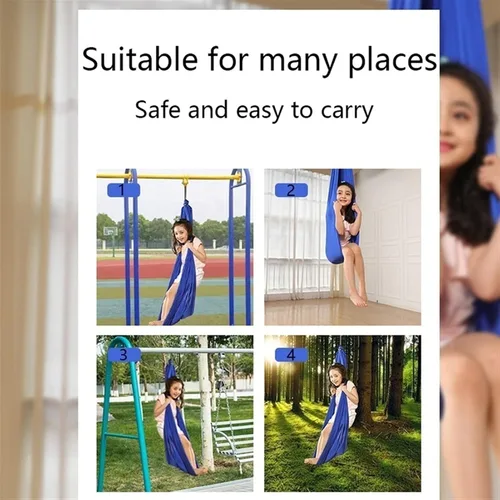 Vista 2 de Columpio sensorial para interiores con autismo y terapia para niños, hamaca colgante para niños y adolescentes con TDAH autista y Asperger