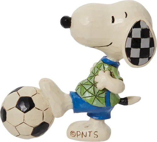 Vista 2 de Enesco Peanuts by Jim Shore Snoopy Playing Soccer - Figura en miniatura, 3.25 pulgadas, multicolor