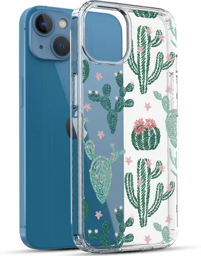 Vista 2 de RANZ Compatible con Funda para iPhone 13, Serie Anti-Arañazos y a los Golpes, Carcasa Protectora de PC+ TPU Transparente para iPhone 13