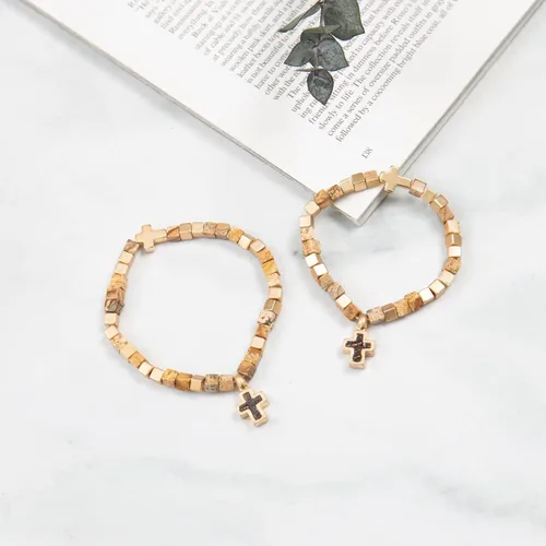 Vista 3 de Pulseras para mamá y yo, juego de pulseras a juego para madre e hija, regalo para mujeres, amistad, familia, joyería con bonito dije de sonrisa