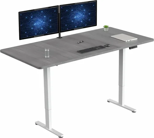 Vista 61 de VIVO DESK-KIT-E2B1B - Escritorio eléctrico de pie con motor doble, ajuste de altura de memoria, serie E2B, marco negro superior negro, DESK-KIT-E2B1B