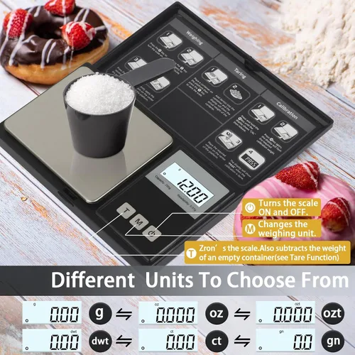 Vista 2 de Báscula digital de bolsillo de gramo de 0.00 oz de precisión, mini báscula digital de gramos, pequeña báscula de alimentos, báscula de joyería