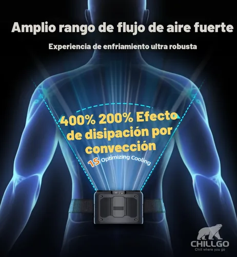 Vista 8 de chillgo Ventilador Portátil de 20000mAh, Ventiladores de Cuello y Cintura de Alta Velocidad con Motores Duales y 200% de Flujo de Aire Potente