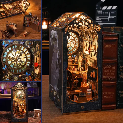 Vista 2 de Kits de rincón de libros para adultos – Sujetalibros 3D 2026 nuevo, kit de rincón de libros, decoración de estantería, kit de casa en miniatura