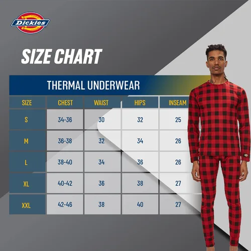 Vista 6 de Dickies Conjunto de ropa interior térmica Long Johns para hombre, 2 piezas de capa base para clima frío para hombre
