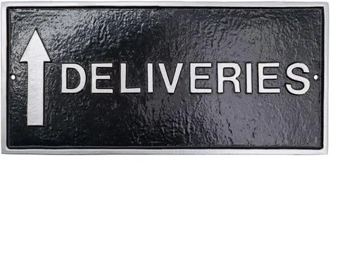 Vista 9 de Montague Metal Products - Entrega con placa de declaración de flecha hacia arriba - Placa de pared o césped - Resistente a los rayos UV - Aluminio