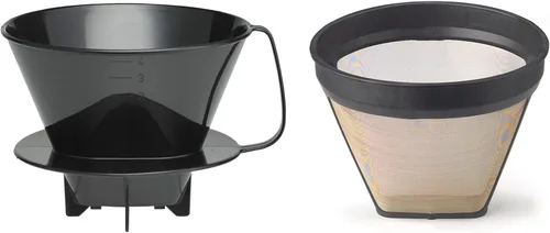 Vista 21 de Cono de Filtro de Café para Verter Fino, Tamaño Número 1, Negro, Prepara de 1 a 2 Porciones