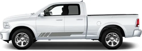 Vista 2 de Adhesivo adhesivo de rayas para puerta lateral compatible con Dodge Ram 2009-2018 (par) (negro brillante)