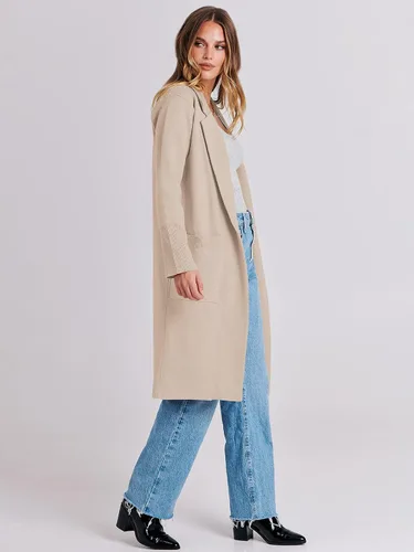 Vista 6 de ANRABESS Cárdigan tipo cárdigan para mujer, chaqueta de punto grueso con frente abierto, chaqueta de gran tamaño, abrigo largo para otoño e invierno