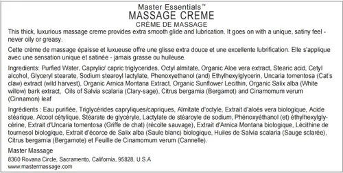 Vista 3 de Master Massage Spamaster Crema de masaje sin perfume de 16 onzas, color blanco