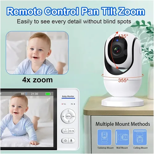 Vista 3 de 7,0 monitor video del bebé de la pulgada 720P ninguna cámara privada de la Con cable tipo C