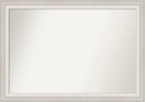 Vista 57 de Amanti Art Espejo de baño plateado para sobre el fregadero, espejo cuadrado de níquel cepillado de 30 x 30 pulgadas, marco moderno grande, se cuelga