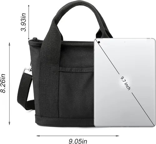 Vista 3 de Yaopeing Pequeña bolsa de lona, pequeña bolsa de mano, bolsa de hombro para mujer