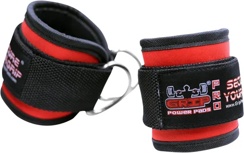 Vista 18 de Correas de tobillo para máquinas de cable con doble anillo en D, puños de neopreno premium ajustables para mejorar piernas, abdominales y glúteos