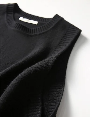 Vista 4 de Mingzhu Chaleco de punto acanalado sin mangas con cuello redondo para mujer