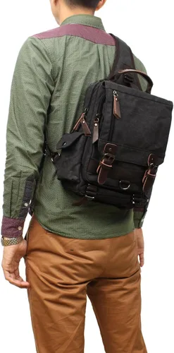 Vista 6 de Mygreen bolsa cruzada de lona, mochila de viaje