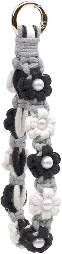 Vista 93 de Llavero de macramé bohemio con tejido exquisito llavero hecho a mano para mujer