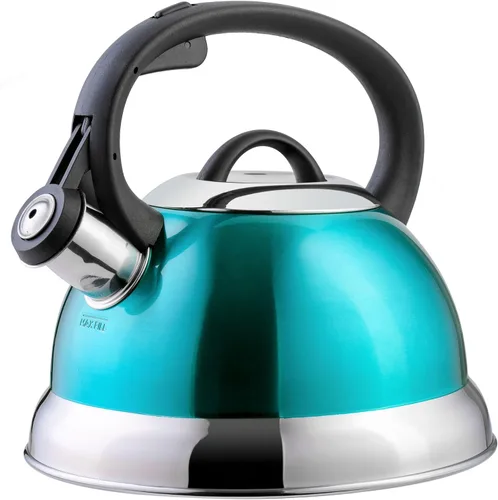 Vista 12 de Hervidor de agua para té con silbido Mr. Coffee 91407.02 Flintshire, de acero inoxidable, 1.75 qt, Plateado Satén cepillado