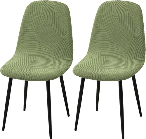 Vista 13 de HAOYONG Fundas para silla de comedor modernas de mediados de siglo, funda estampada para silla sin brazos, fundas elásticas para cocina, oficina