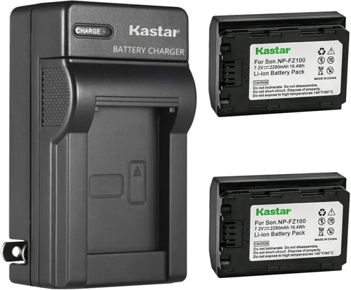 Vista 5 de Kastar - Cargador de batería de pared para Sony NP-FZ100 FZ100, Sony BC-QZ1 Sony NPA-MQZ1K, Sony Alpha α9 α9R α9S α9 II α7R III α7C a6600 α1 Alpha
