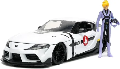 Vista 7 de Jada Toys Robotech 1:24 2020 Toyota Supra - Coche fundido a presión con figura de ley Miriya de 2.75 pulgadas, juguetes para niños y adultos