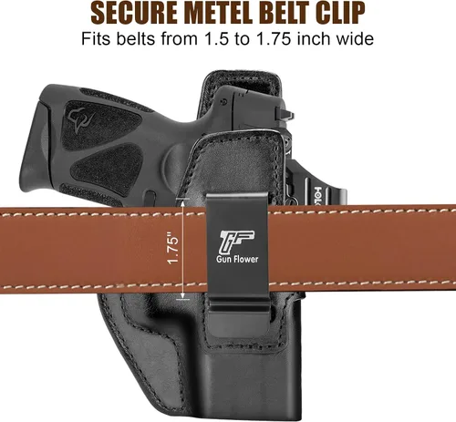 Vista 7 de GUN & FLOWER IWB Leather Holster for Taurus G3C/ G2C/ G2S/ G3C Toro/ TX22 Compact/ PT111/ PT140 - Optic Ready Available, Inside Waistband Concealed