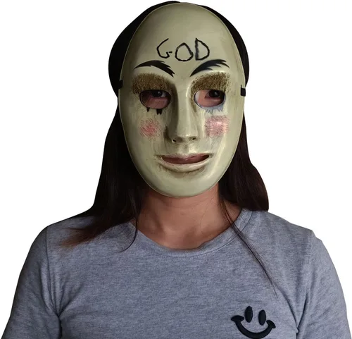 Vista 6 de Gmasking Máscara de Dios para mujer asesina del terror 2021, accesorios para disfraz de fiesta de Halloween
