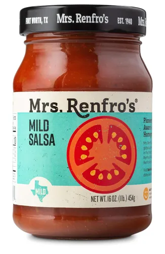 Vista 3 de Mrs. Renfro's Salsa suave, tarros de 16 onzas (paquete de 2) – Salsa de tomate suave sin gluten con pimientos y cebollas frescas – Salsa clásica